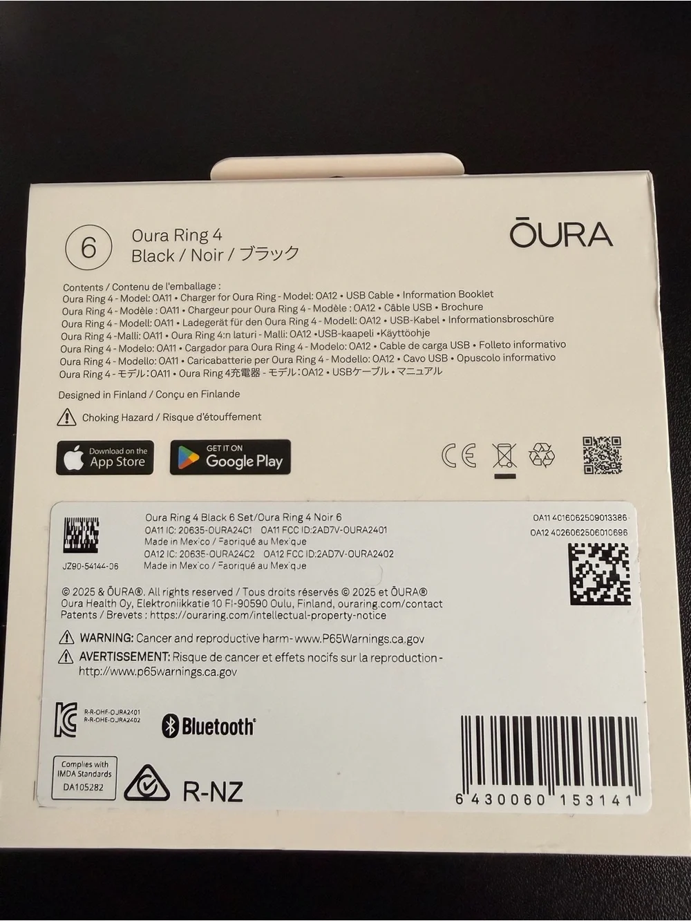 Oura Ring Gen 4 Black Size 6 | Fully Functional